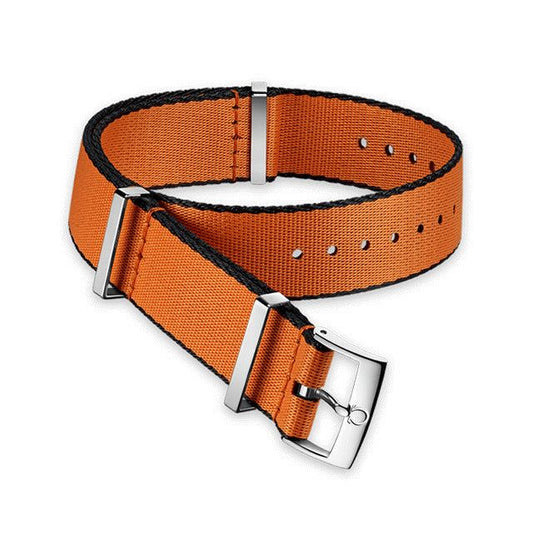 Omega Nato Strap Polyamide, Black and Orange
