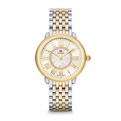 Michele Serein Mid Two-Tone 18K Gold-Plated Diamond Dial Watch MWW21B000148