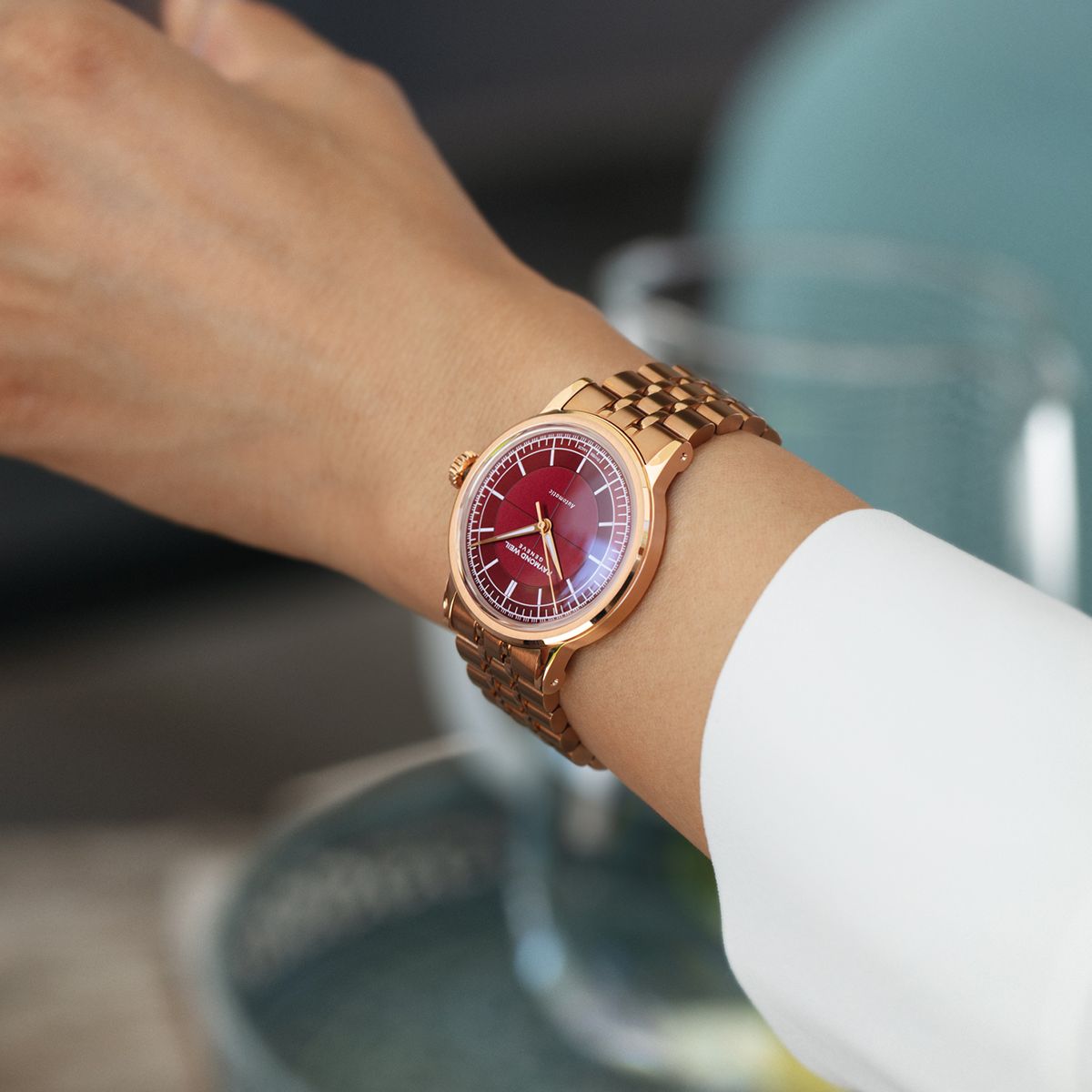 Raymond Weil Millesime Automatic Central Seconds Burgundy Dial Watch, 35mm 2125-P5-45001
