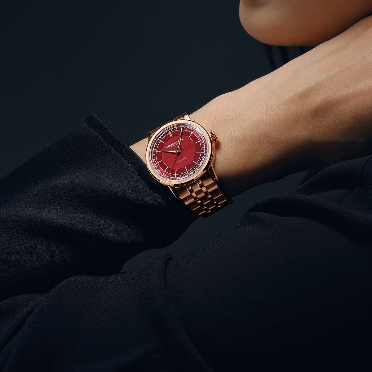 Raymond Weil Millesime Automatic Central Seconds Burgundy Dial Watch, 35mm 2125-P5-45001