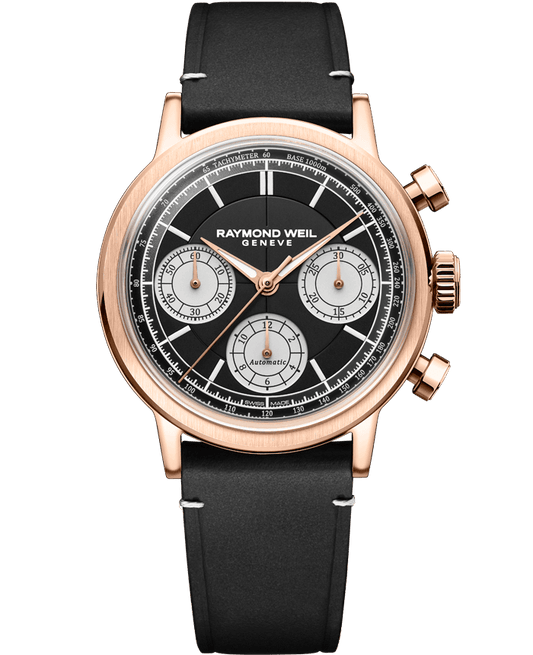 Raymond Weil Millesime Automatic Tri-Compax Chronograph Black Sector Dial 7765-PC5-20631
