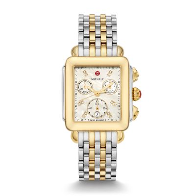 Michele Deco Two-Tone 18K Gold-Plated Diamond Dial Watch MWW06A000779