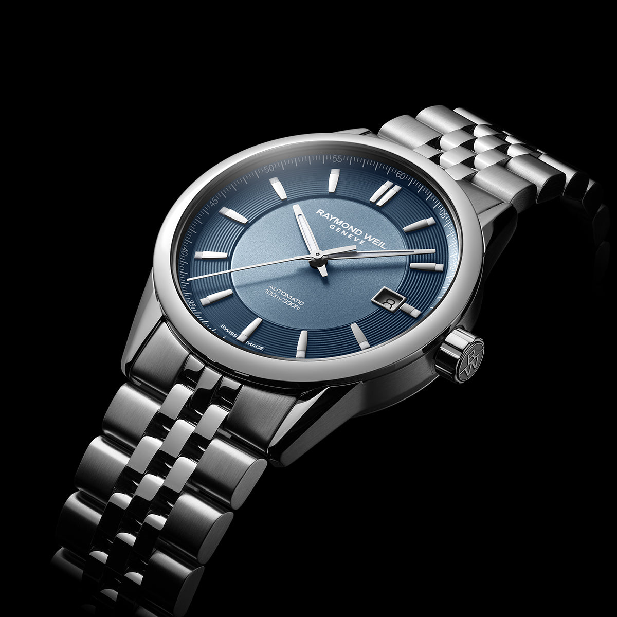 Raymond Weil Freelancer Automatic Blue Dial Stainless Steel Bracelet Watch, 38mm 2771-ST-50051