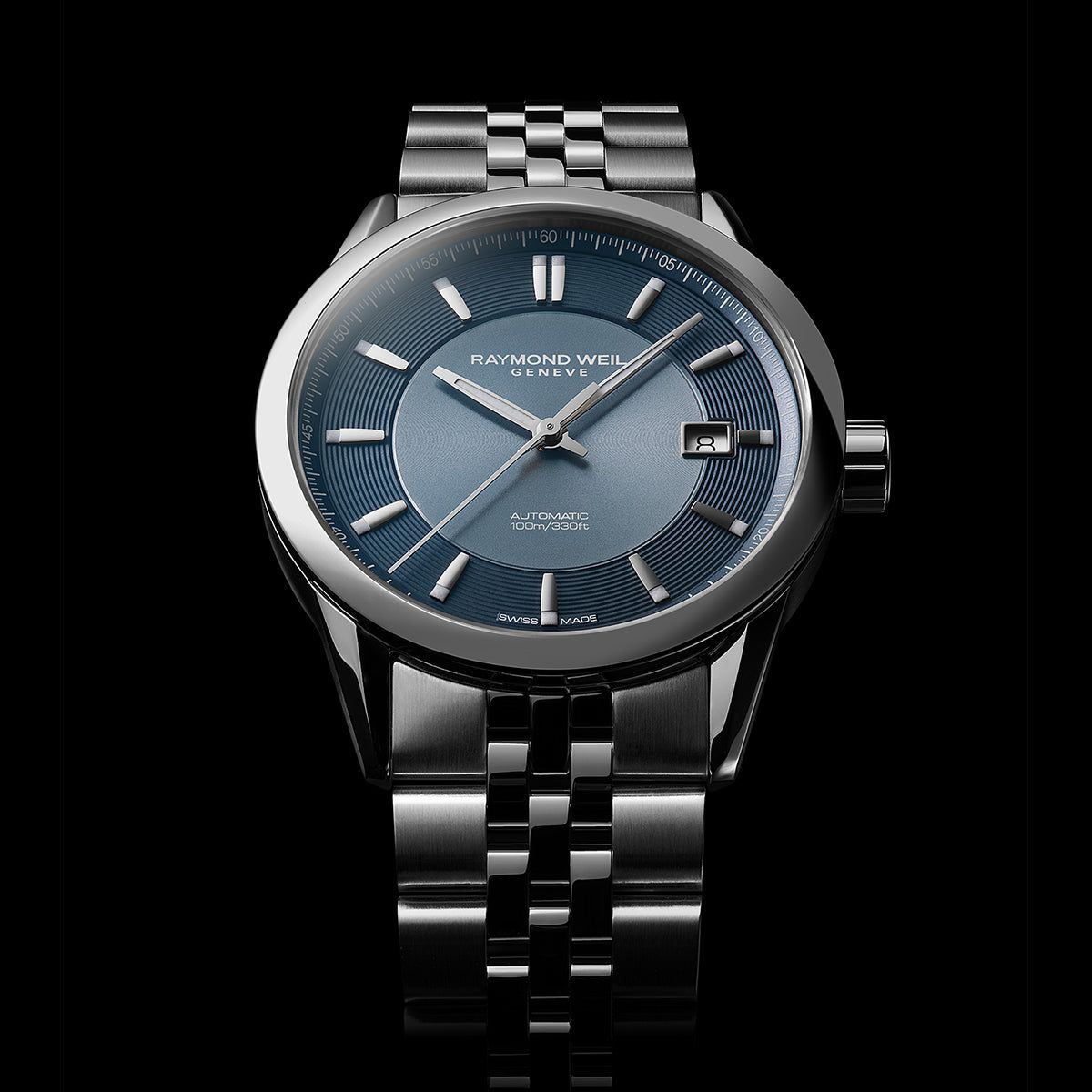 Raymond Weil Freelancer Automatic Blue Dial Stainless Steel Bracelet Watch, 38mm 2771-ST-50051