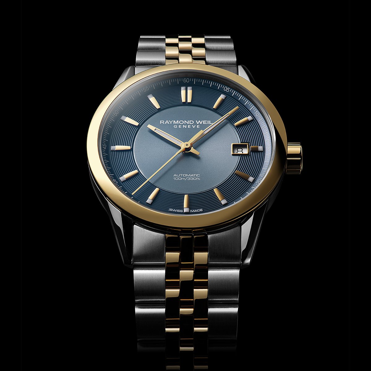 Raymond Weil Freelancer Automatic Blue Dial Stainless Steel Two-Tone Bracelet Watch, 38mm 2771-STP-50051