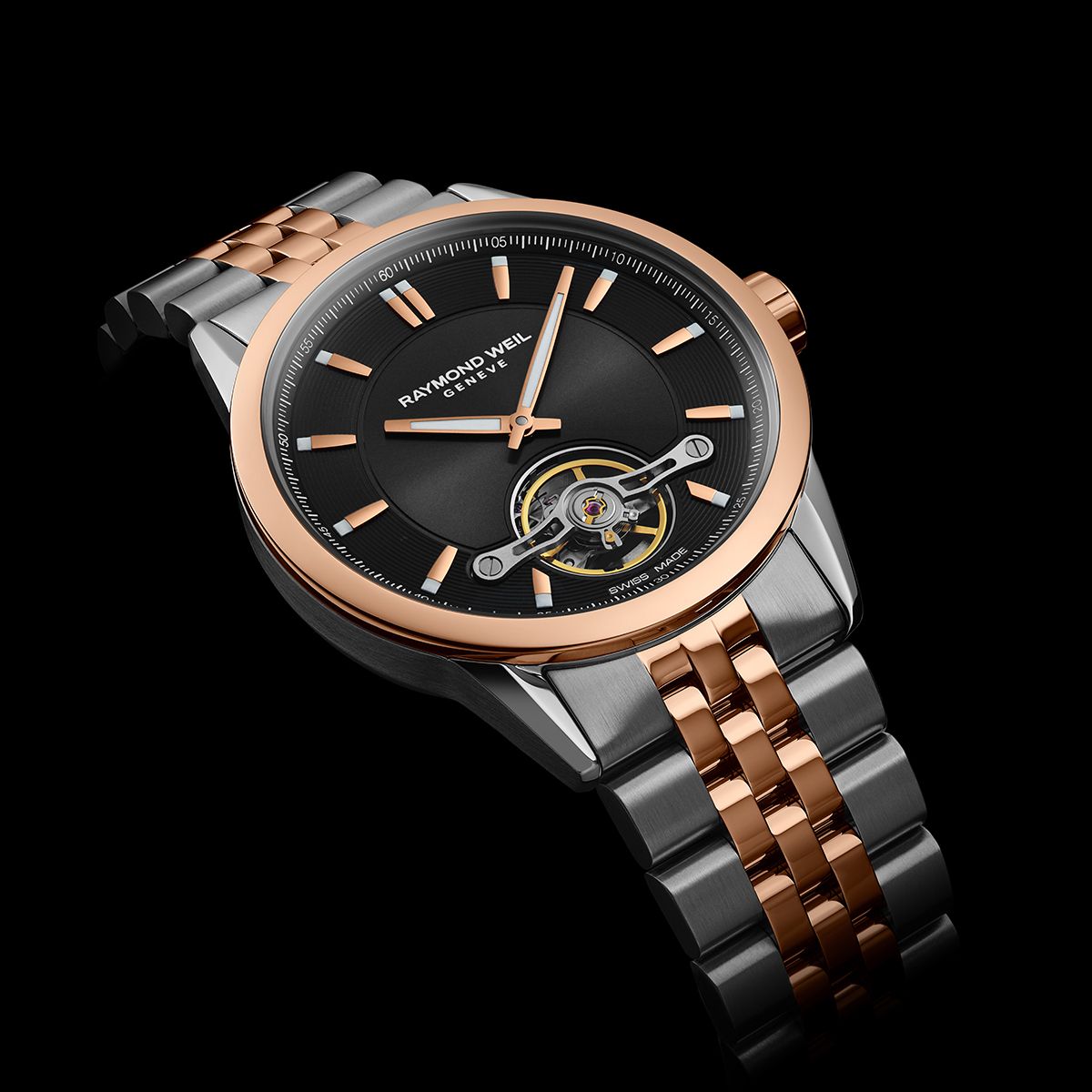 Raymond Weil Freelancer Men's Automatic Black Dial Two-Tone Bracelet Watch, 42.5mm 2781-SP5-20051