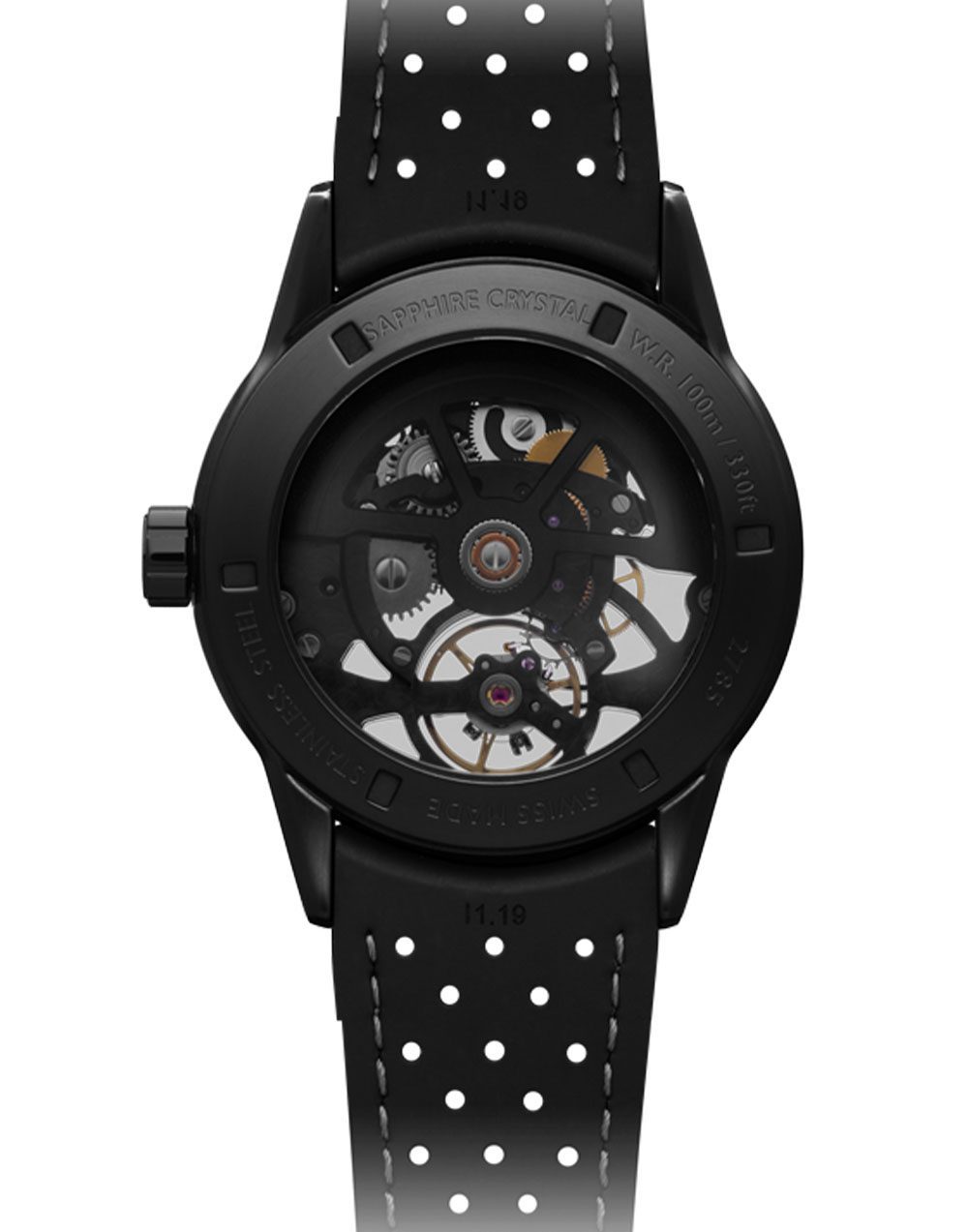 Raymond Weil Freelancer Men's Skeleton RW1212 Black Dial Rubber Strap Watch, 42mm 2785-BKR-20000