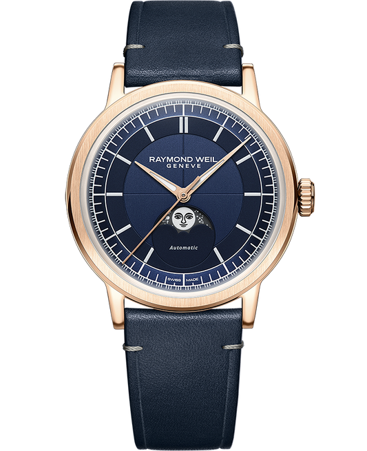 Raymond Weil Millesime Automatic Moon Phase Midnight Blue Dial Watch, 39.5mm 2945-PC5-50001