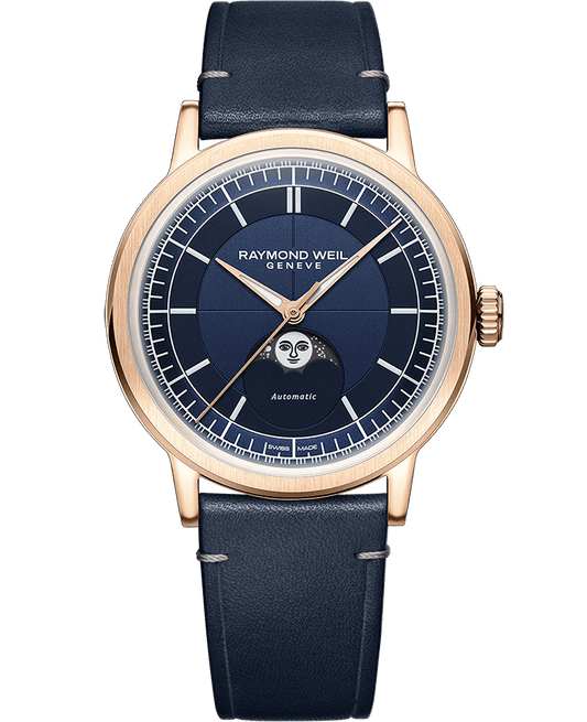 Raymond Weil Millesime Automatic Moon Phase Midnight Blue Dial Watch, 39.5mm 2945-PC5-50001