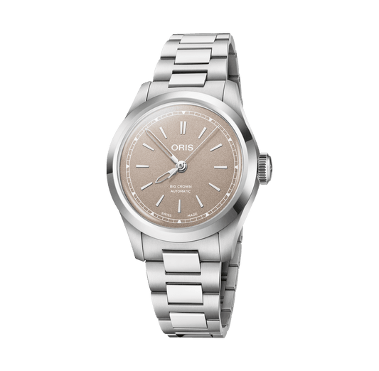 ORIS Big Crown 34 mm, stee bracelet, beige dial 0153177974056-0781706