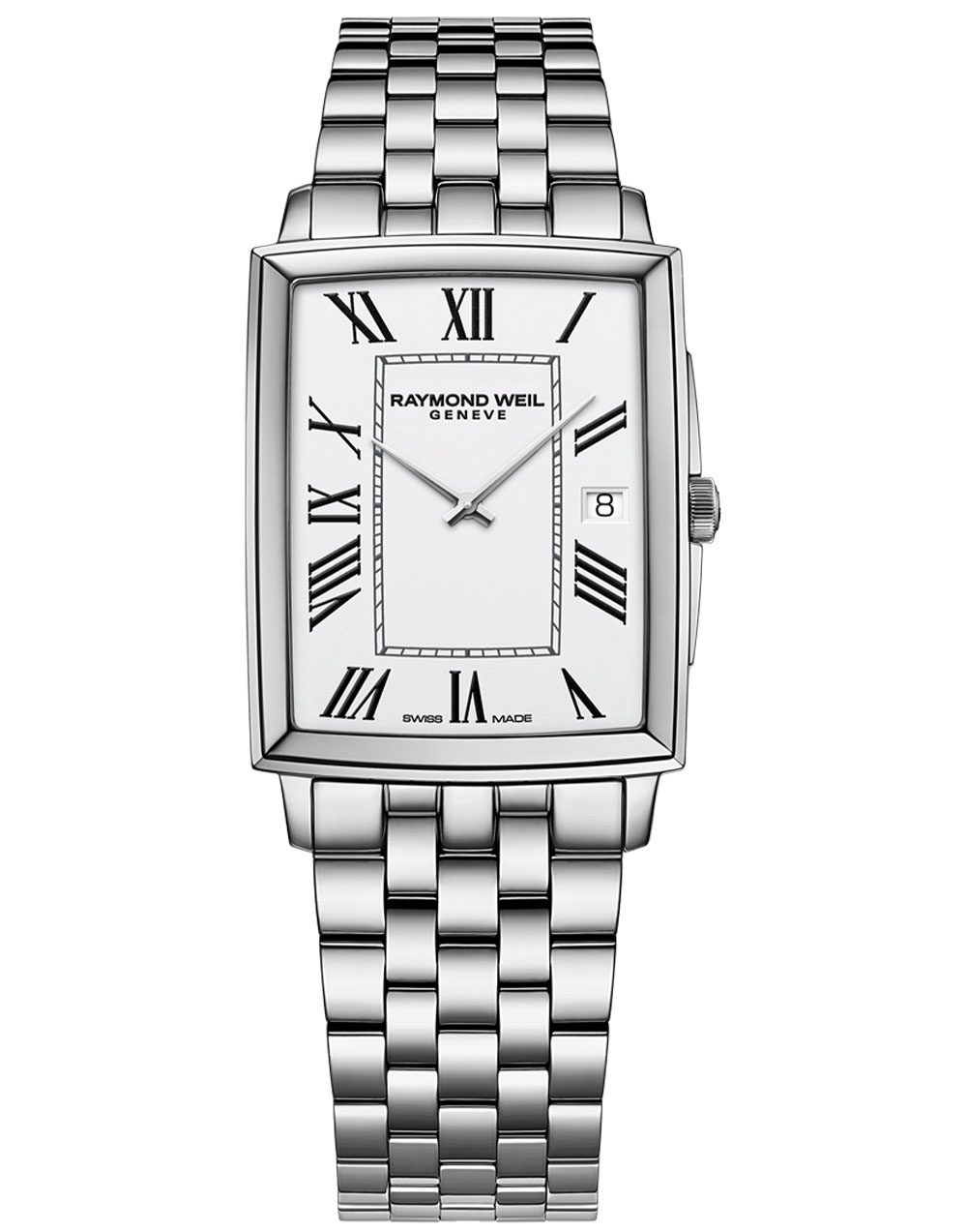 Raymond Weil Toccata Men's Rectangular White Dial Bracelet Watch, 37 x 29mm 5425-ST-00300