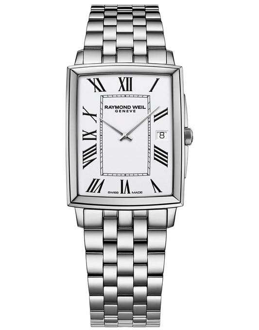 Raymond Weil Toccata Men's Rectangular White Dial Bracelet Watch, 37 x 29mm 5425-ST-00300