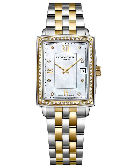 Raymond Weil Toccata Ladies 68 Diamonds Mother-of-Pearl Dial Two-Tone Bracelet Watch, 22.6 x 28.1mm 5925-SPS-00995