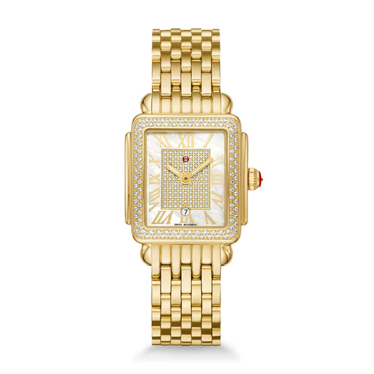 Michele Limited Edition Deco Madison Mid 18K Gold-Plated Diamond Watch MWW06G000038