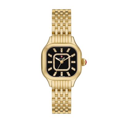 Michele Meggie 18K Gold-Plated Diamond Watch MWW33B000016
