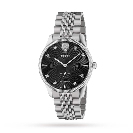 Gucci G-Timeless 40MM Stainless Steel Black Dial Men's Watch YA126353