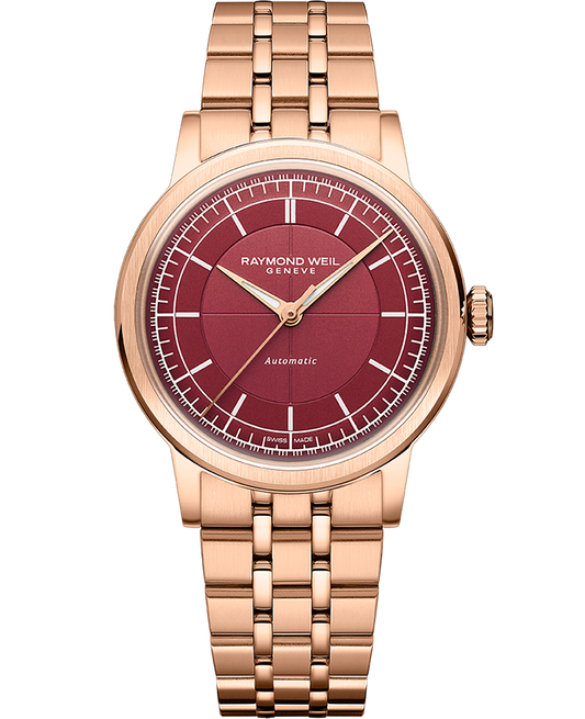 Raymond Weil Millesime Automatic Central Seconds Burgundy Dial Watch, 35mm 2125-P5-45001