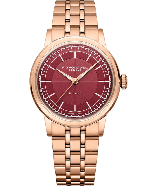 Raymond Weil Millesime Automatic Central Seconds Burgundy Dial Watch, 35mm 2125-P5-45001