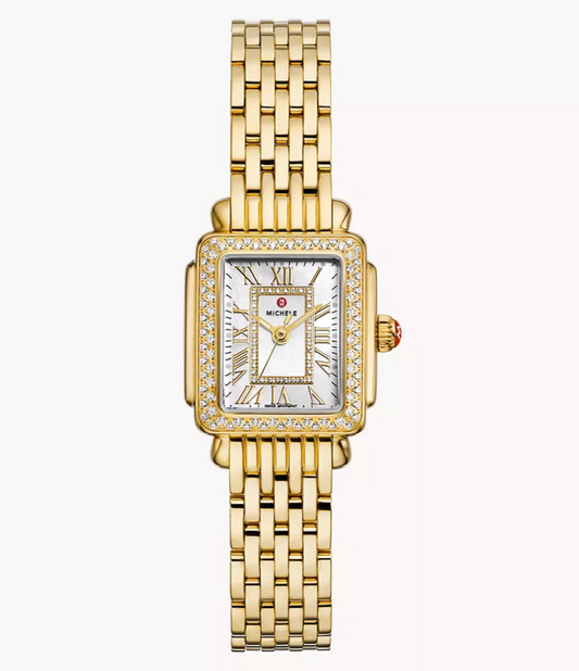 Michele Deco Madison Mini Diamond 18K Gold-Plated Watch MWW06D000173