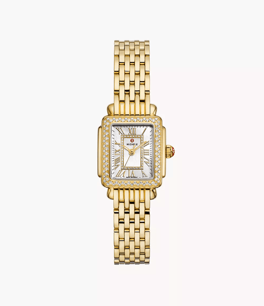 Michele Deco Madison Mini Diamond 18K Gold-Plated Watch MWW06D000173