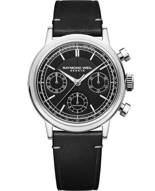 Raymond Weil Millesime Automatic Chronograph Black Dial Watch, 39.5 mm 7765-STC-20001
