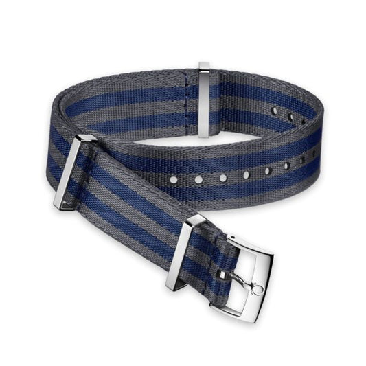 Omega Nato Strap Polyamide, 5 stripe grey and blue O031CWZ007884