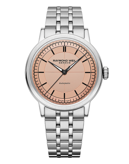 Raymond Weil Millesime Men's Automatic Salmon Sector Dial Bracelet Watch, 39.5mm 2925-ST-80001