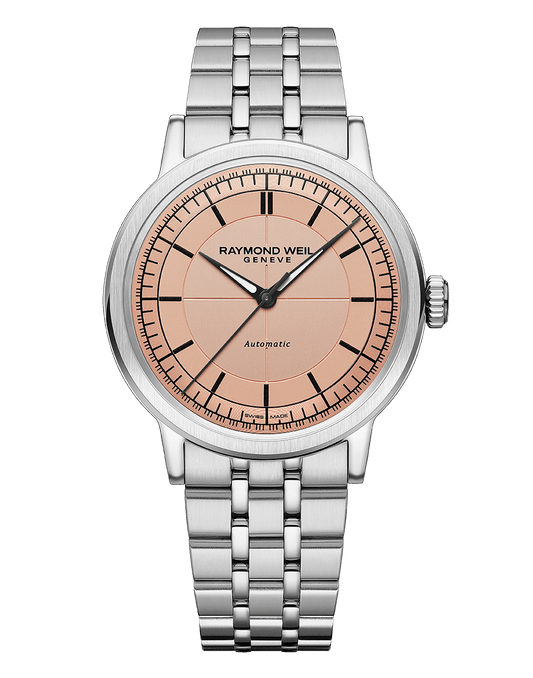 Raymond Weil Millesime Men's Automatic Salmon Sector Dial Bracelet Watch, 39.5mm 2925-ST-80001