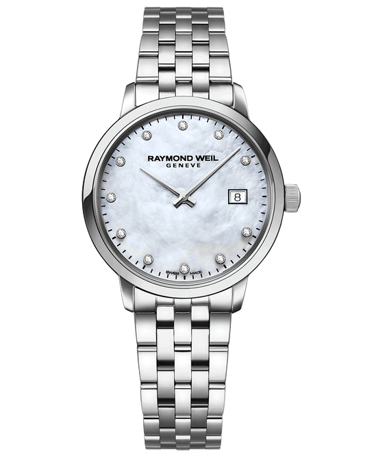Raymond Weil Toccata Ladies Quartz 11 Diamond White Mother-of-Pearl Dial Bracelet Watch, 29mm 5985-ST-97081