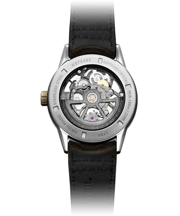 Raymond Weil Freelancer Men's Skeleton RW1212 Bronze Leather Strap Watch, 42mm 2785-SBC-60000