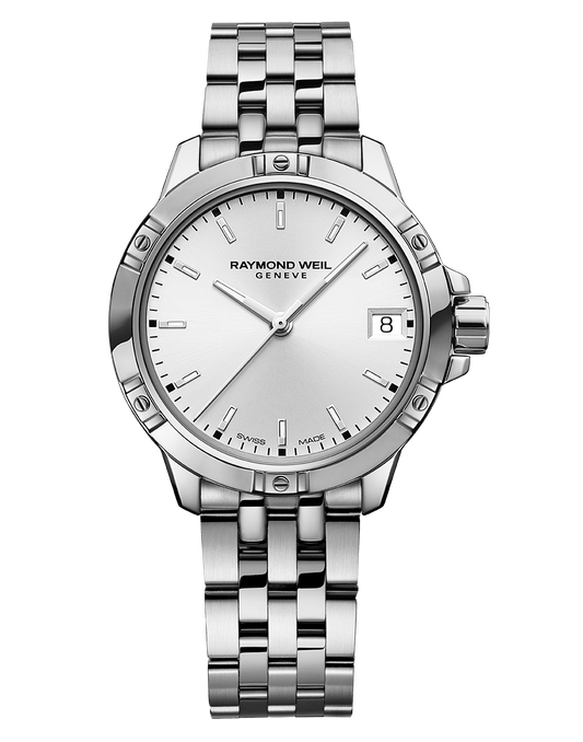 Raymond Weil Tango Ladies Quartz Sunrayed White Dial Stainless Steel Bracelet Watch, 30mm 5960-ST-30041