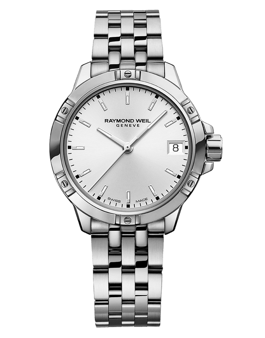 Raymond Weil Tango Ladies Quartz Sunrayed White Dial Stainless Steel Bracelet Watch, 30mm 5960-ST-30041