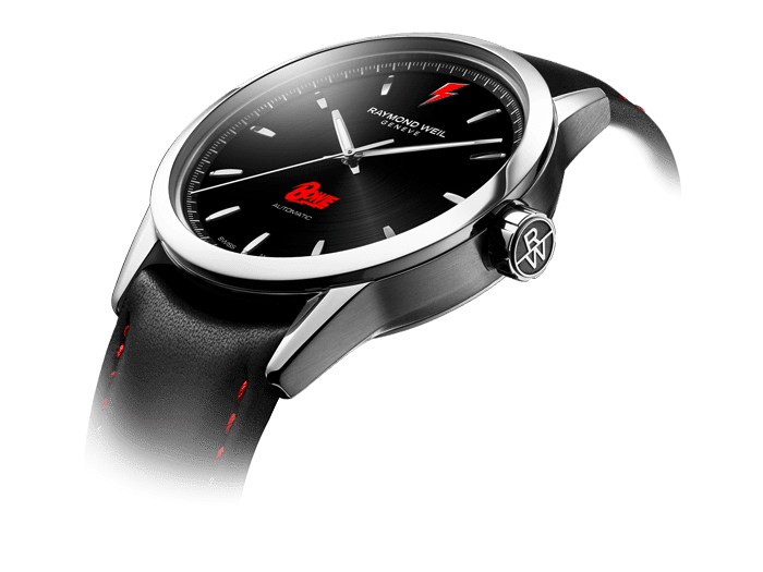 Raymond Weil Freelancer Men's Limited Edition David Bowie Automatic Black Dial Leather Strap Watch, 42MM 2731-STC-BOW01