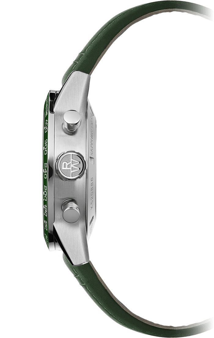Raymond Weil Freelancer Men's Automatic Chronograph Green Dial Leather Strap Watch, 43.5mm 7741-SC7-52021