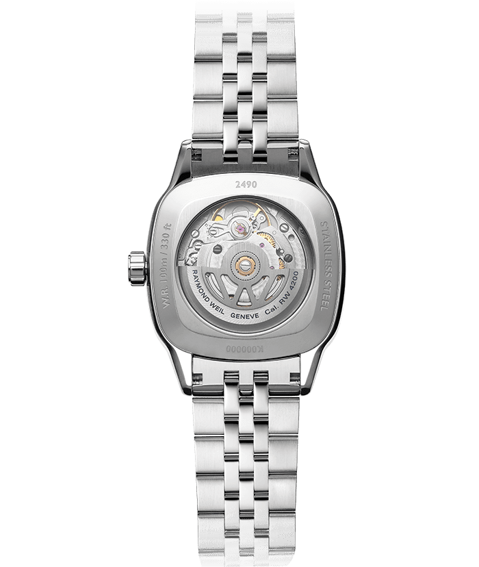 Raymond Weil Freelancer Ladies Automatic 60 Diamonds Green Dial Bracelet Watch, 34.5 x 34.5mm 2490-STS-52051