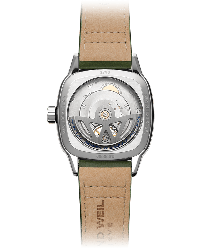 Raymond Weil Freelancer Men's Calibre RW1212 Automatic Green Dial Green Leather Strap Watch, 40 x 40mm 2790-STC-52051