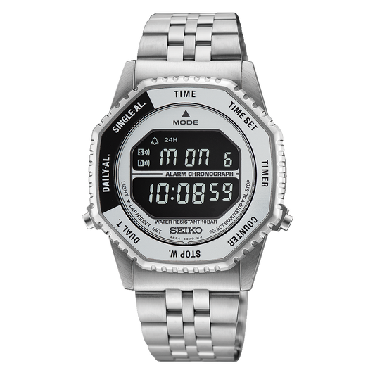 Seiko Rotocall Silver Digital Quartz Watch HFL002