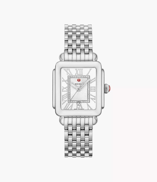 Michele Deco Madison Mid Stainless Steel Diamond Dial Watch MWW06G000012