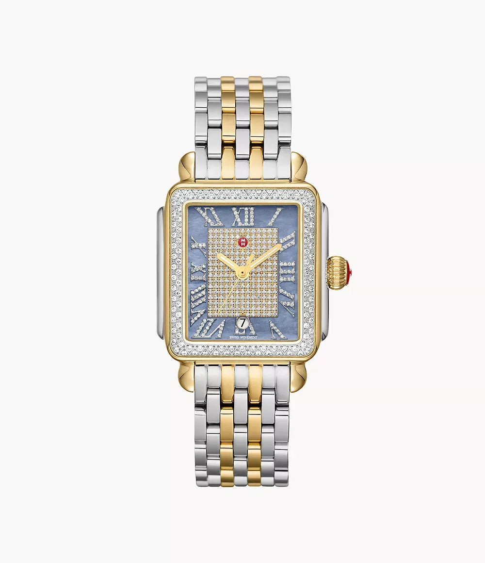 Michele Limited Edition Deco Madison Two-Tone 18K Gold-Plated Diamond Watch MWW06T000271