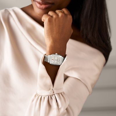 Michele Deco Mid Stainless Diamond Dial Watch MWW06V000002