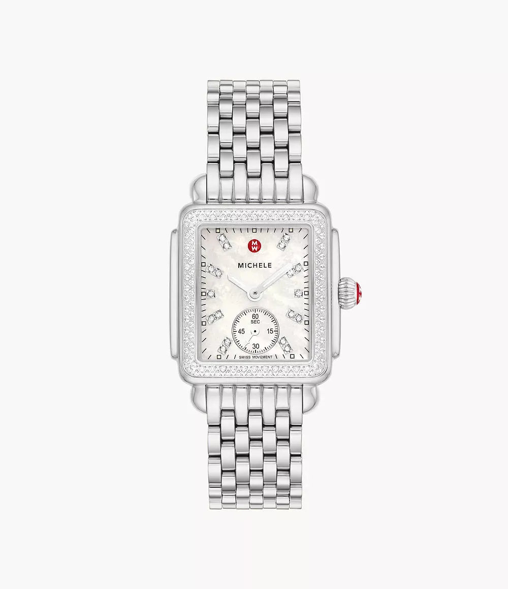 Michele Deco Mid Diamond Stainless Steel Watch MWW06V000122