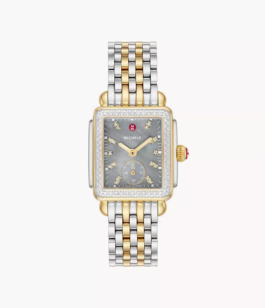 Michele Deco Mid Two-Tone 18K Gold-Plated Diamond Watch MWW06V000132