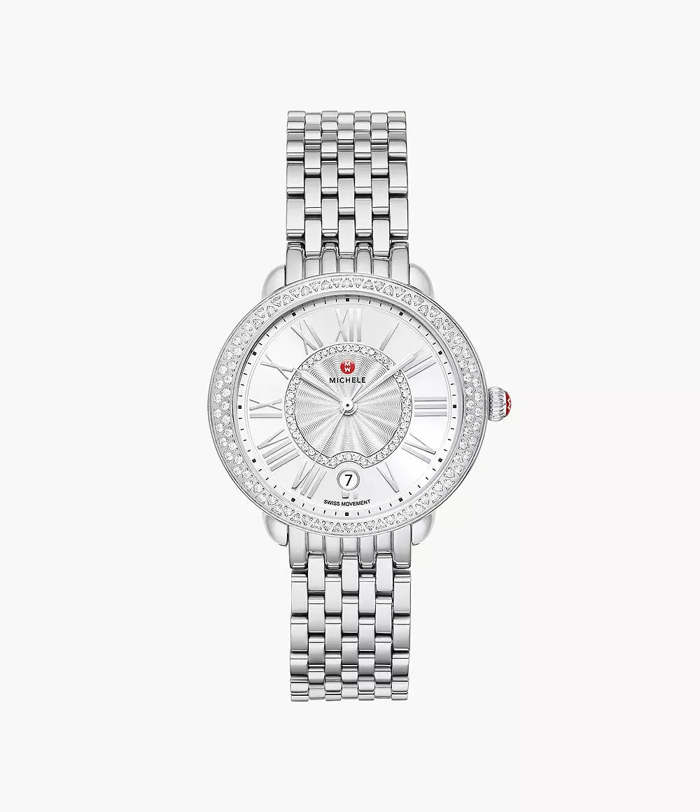 Michele Serein Mid Stainless Steel Diamond Watch MWW21B000143