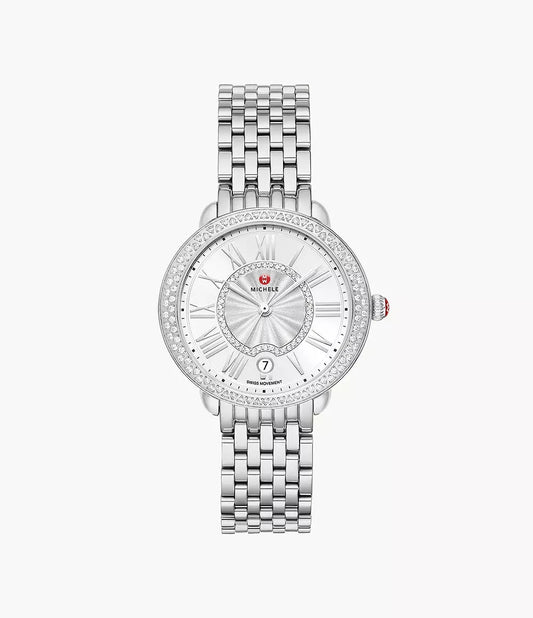 Michele Serein Mid Stainless Steel Diamond Watch MWW21B000143