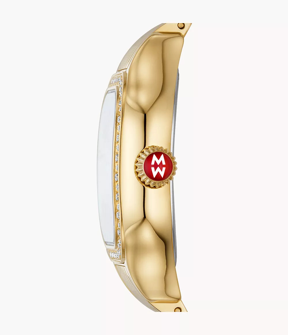 Michele Meggie 18K Gold-Plated Diamond Watch MWW33B000003