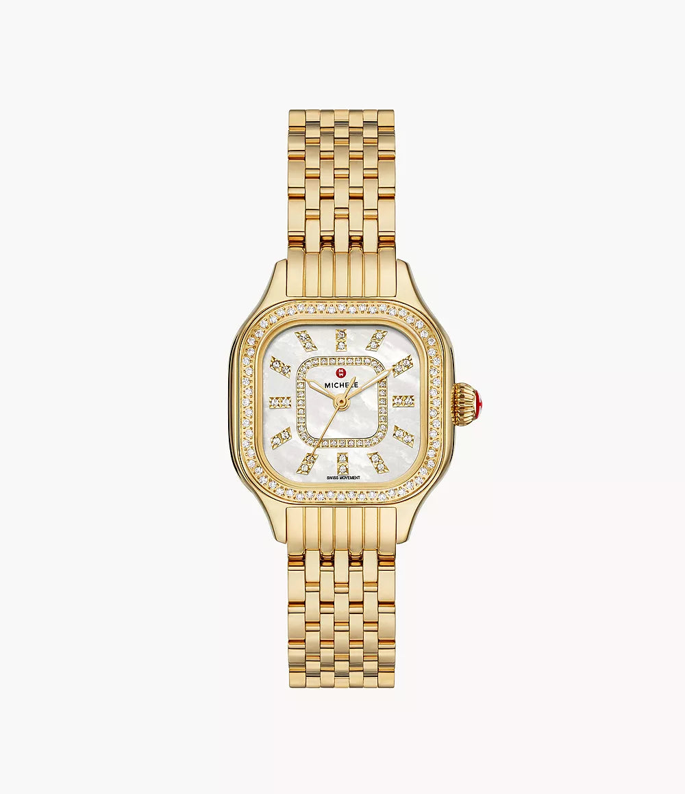 Michele Meggie 18K Gold-Plated Diamond Watch MWW33B000003