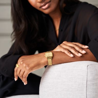 Michele Meggie 18K Gold-Plated Diamond Dial Watch MWW33B000013