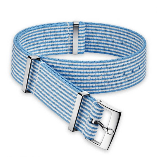 Omega NATO strap Polyamide, blue and white O031CWZ010682