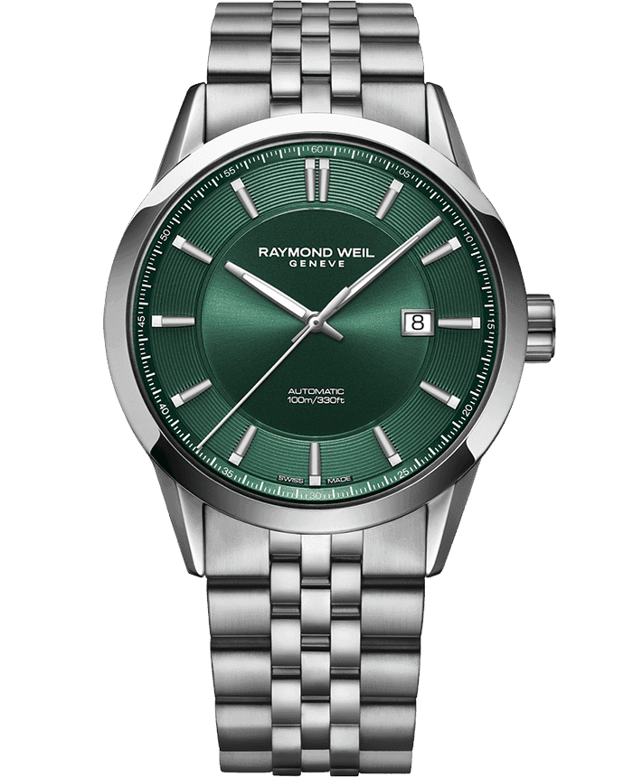 Raymond Weil Freelancer Men's Automatic Green Dial Bracelet Watch, 42mm 2731-ST-52001