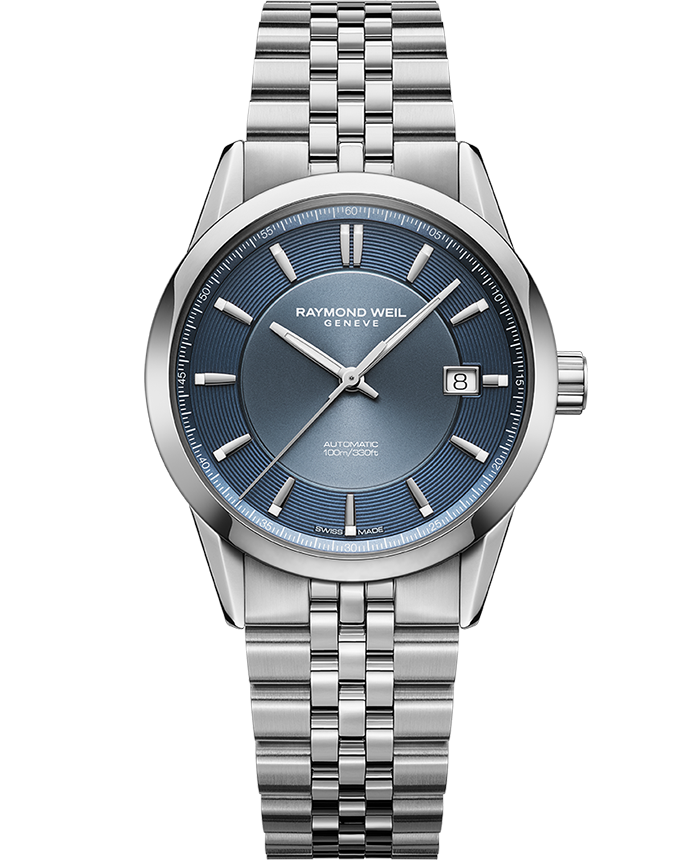 Raymond Weil Freelancer Automatic Blue Dial Stainless Steel Bracelet Watch, 38mm 2771-ST-50051